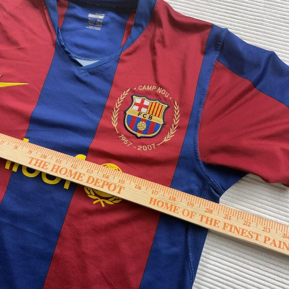 FC Barcelona Jersey 2007 Mens Medium Blue Red Soccer Nike UNICEF Camp Messi 19
